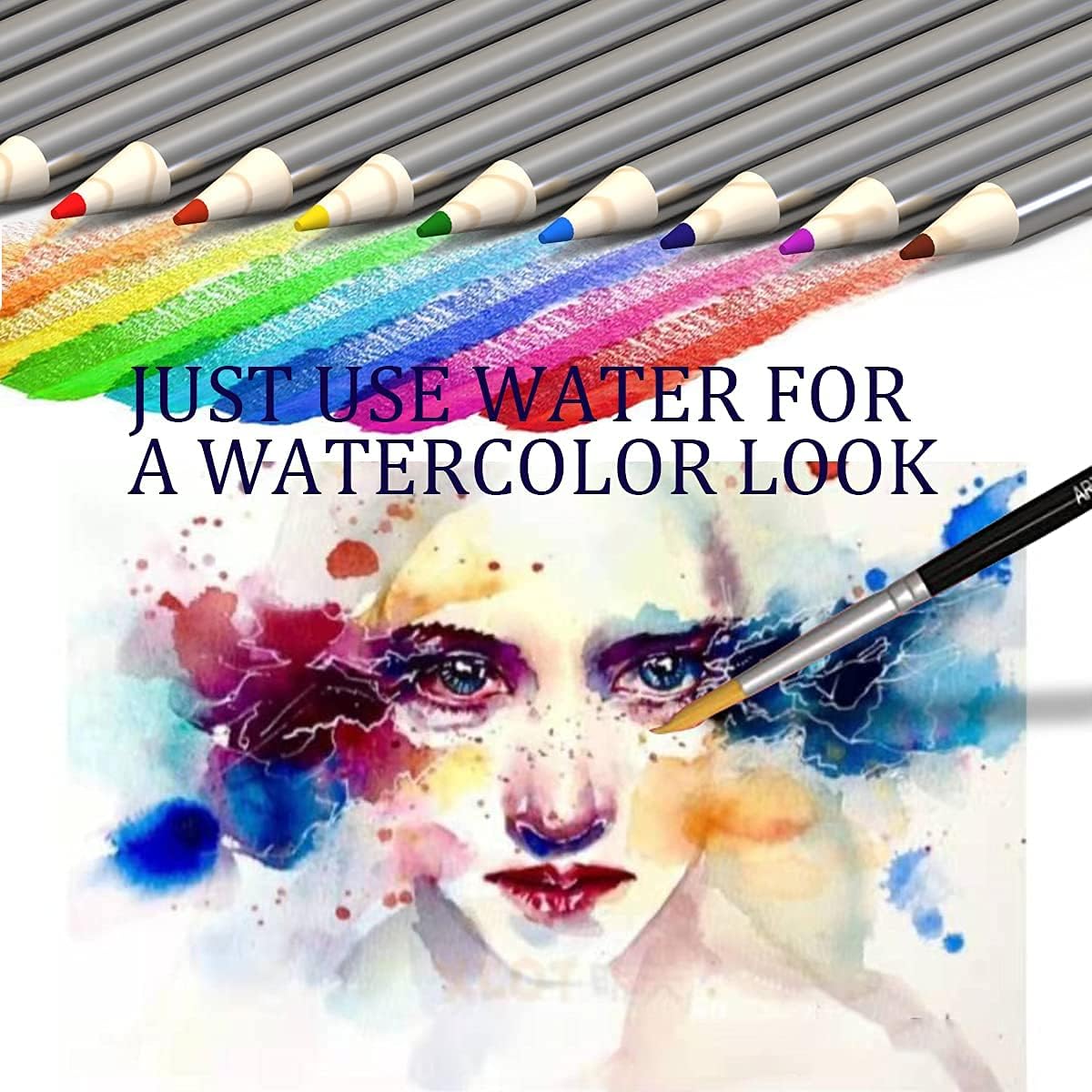 d Pencil Set with Two 50-Page Sketchbooks, Sketch Pen Set in Black Zipper Case - Professional Watercolor Pencils for Adults/Kids, Pros/Beginners, Durable Art Pencils for Coloring
