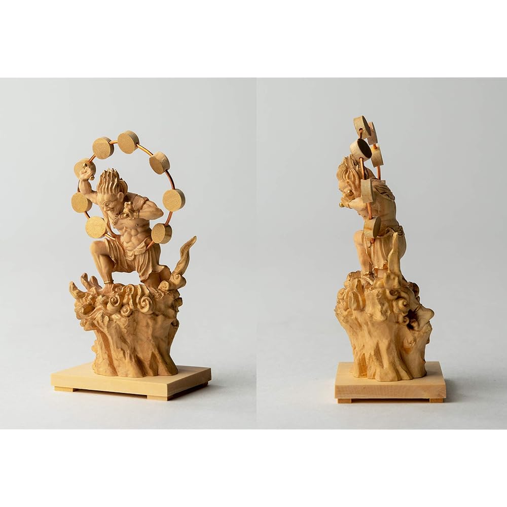 Tiny Buddha Raijin (Wooden: Boxwood)_Wood Carving Buddha Statue Buddha Statue World (GSB Raijin