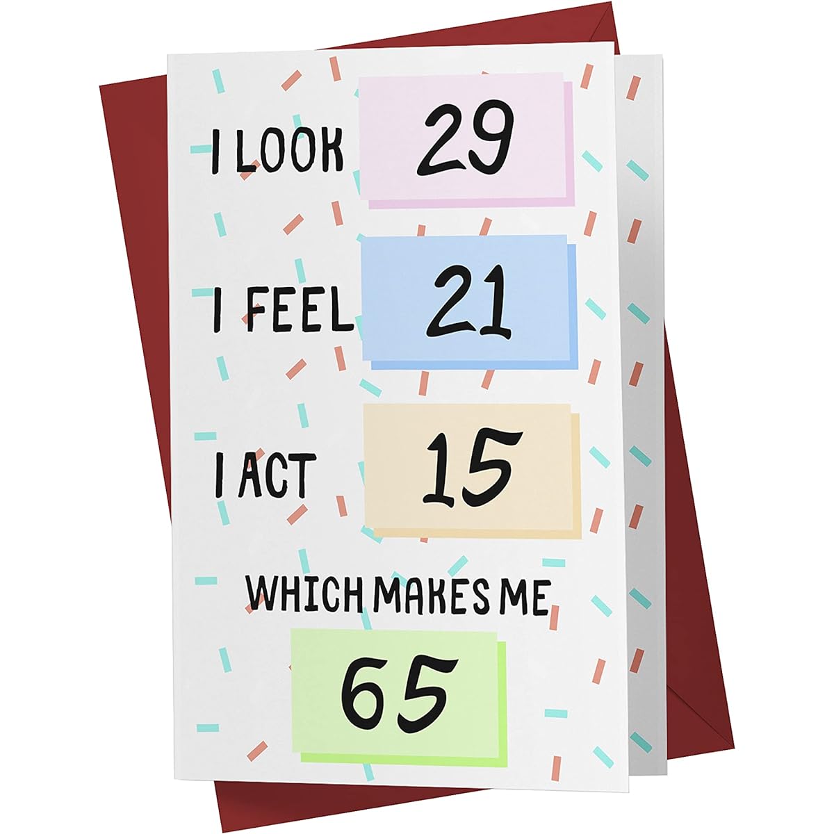 Funny 65th Birthday Cards for Women and Men - For Friends, Family, Lovers, etc. – Funny Birthday Card 65 Years Old – Perfect Funny Birthday Card 65th Anniversary – Includes Envelope