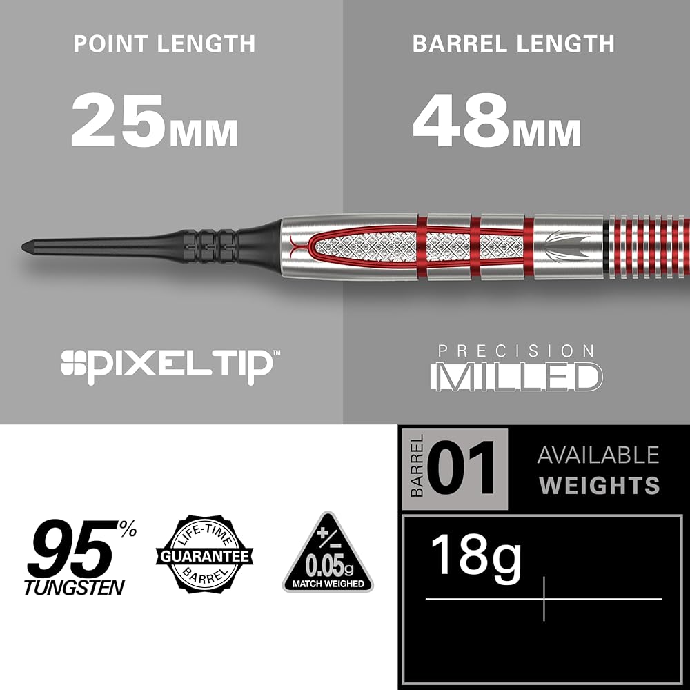 Target Darts Nathan Aspinall Gen 2 18G Tungsten 95% Soft Tip Darts Set