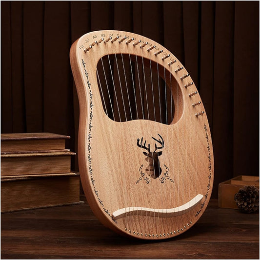 WowZza Harp Strings 19 Design Portable Musical Lyra Harp Wooden Musical Tool Lyra Harp/19 Strings Style D