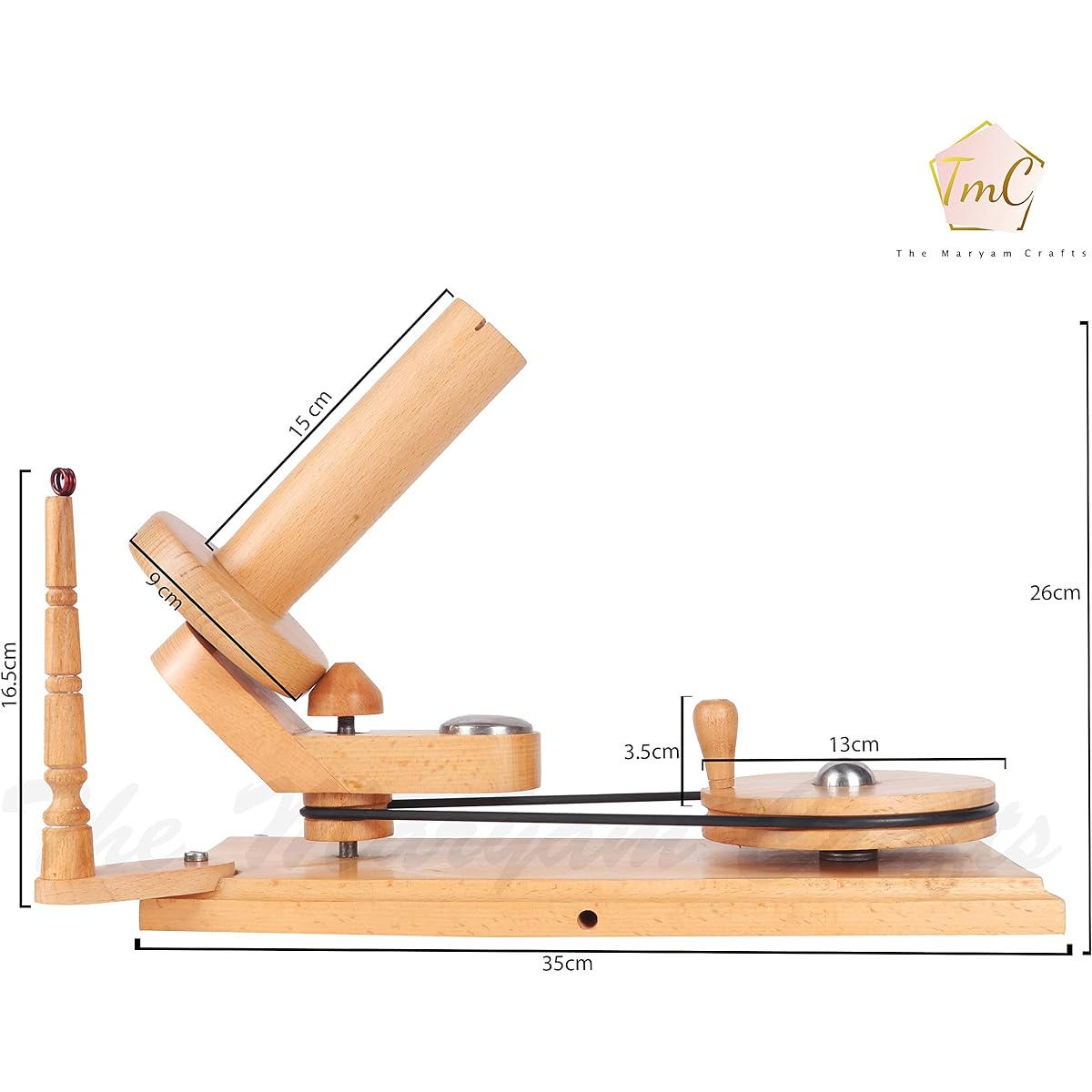 Wooden Yarn Ball Winder | Hand Operated Yarn Winder | Handmade Wooden Yarn Ball Winder for Knitting Crochet - Knitter's Gifts Center Pull Ball Winder (Beechwood)