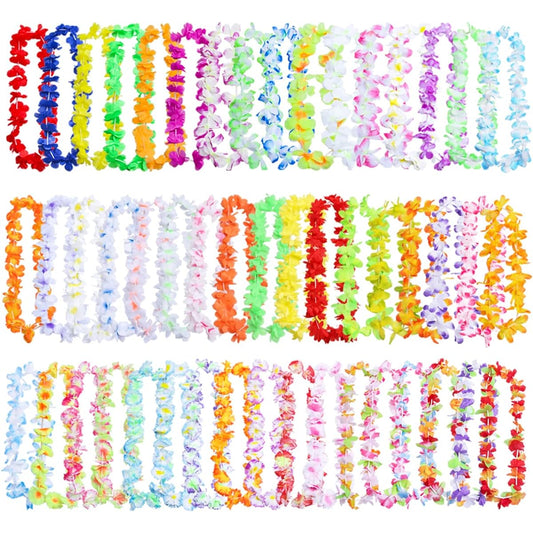150 Pieces Hawaiian Luau Lei Necklaces Tropical Theme Party Decorations Beach Party Decor