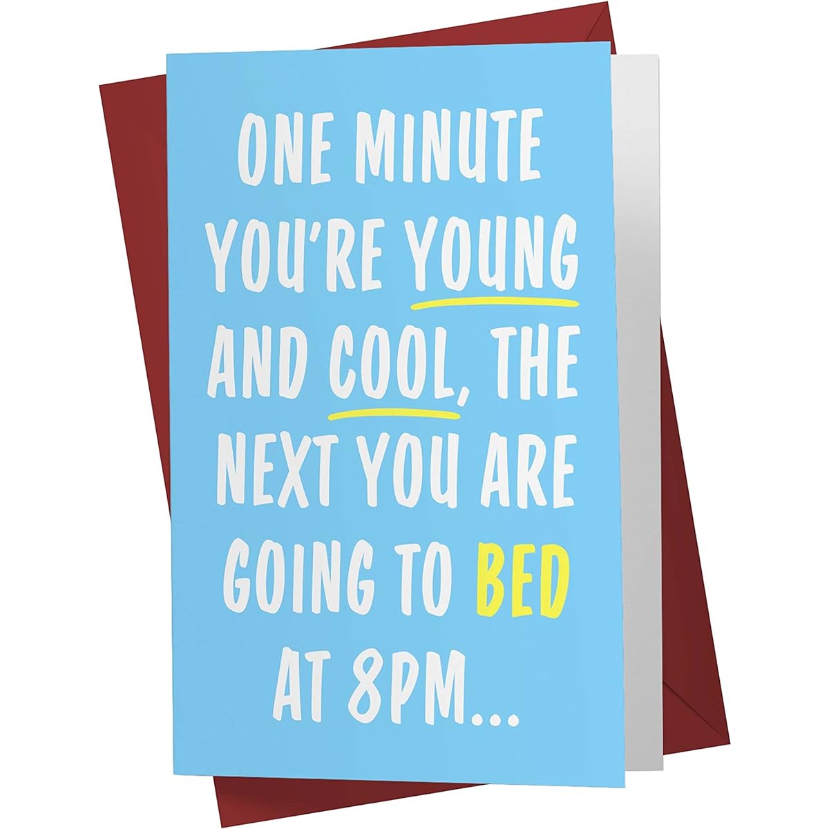 Funny Birthday Cards for Men and Women Single Large 5.5 x 8.5 inches Happy Birthday Card for Him or Her Husband Birthday Card Birthday Card for Brother - Birthday Card for Sister Birthday Card for Son, Nephew, Niece - Karto - 1 minute bed early