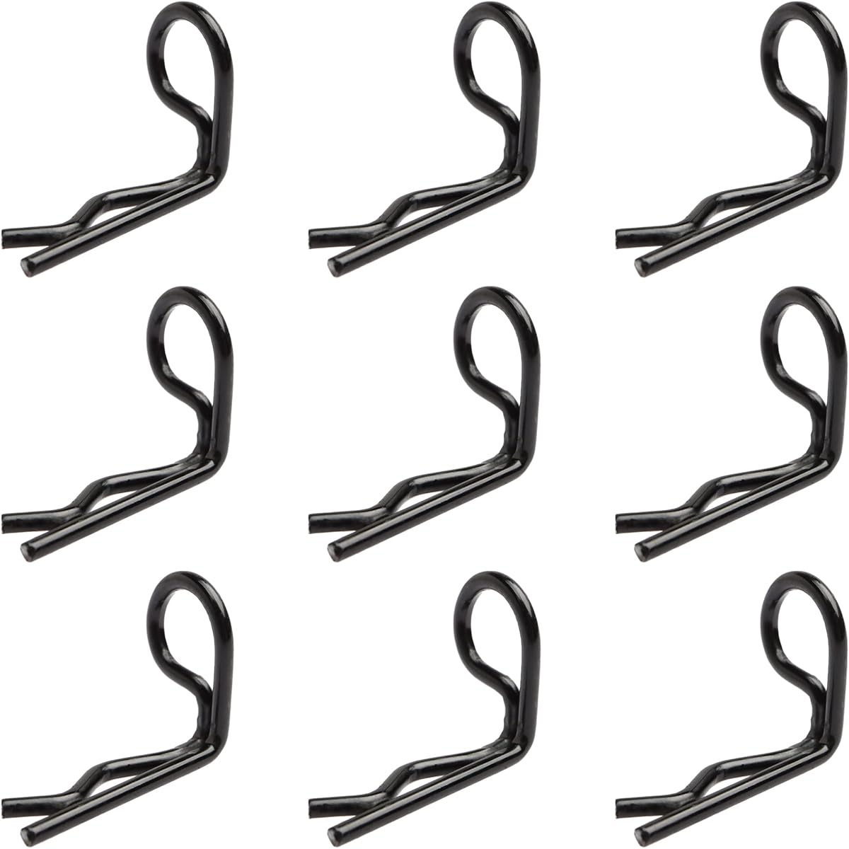 GDOOL 30Pcs 90 Degree Angle 1mm Body Clips Bent Spring Loaded Pins for All 1/16 1/18 1/20 Scale Model Cars Trucks Crawlers Trucks (Black)