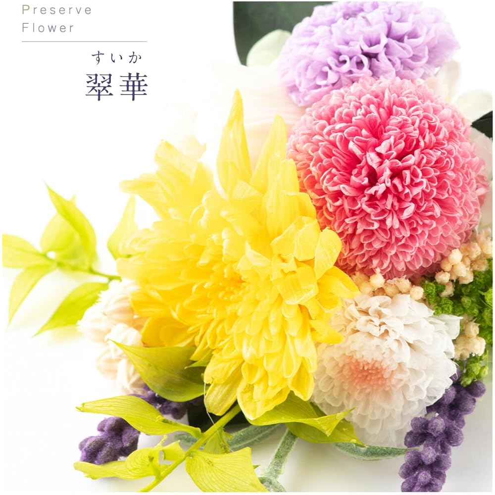 Preserved flower Buddha flower for Buddhist altar Mini small size No vase Produced and supervised by a certified instructor Suika [Watermelon] Flower part approx. 13cm 1 piece in case [FUN fun]