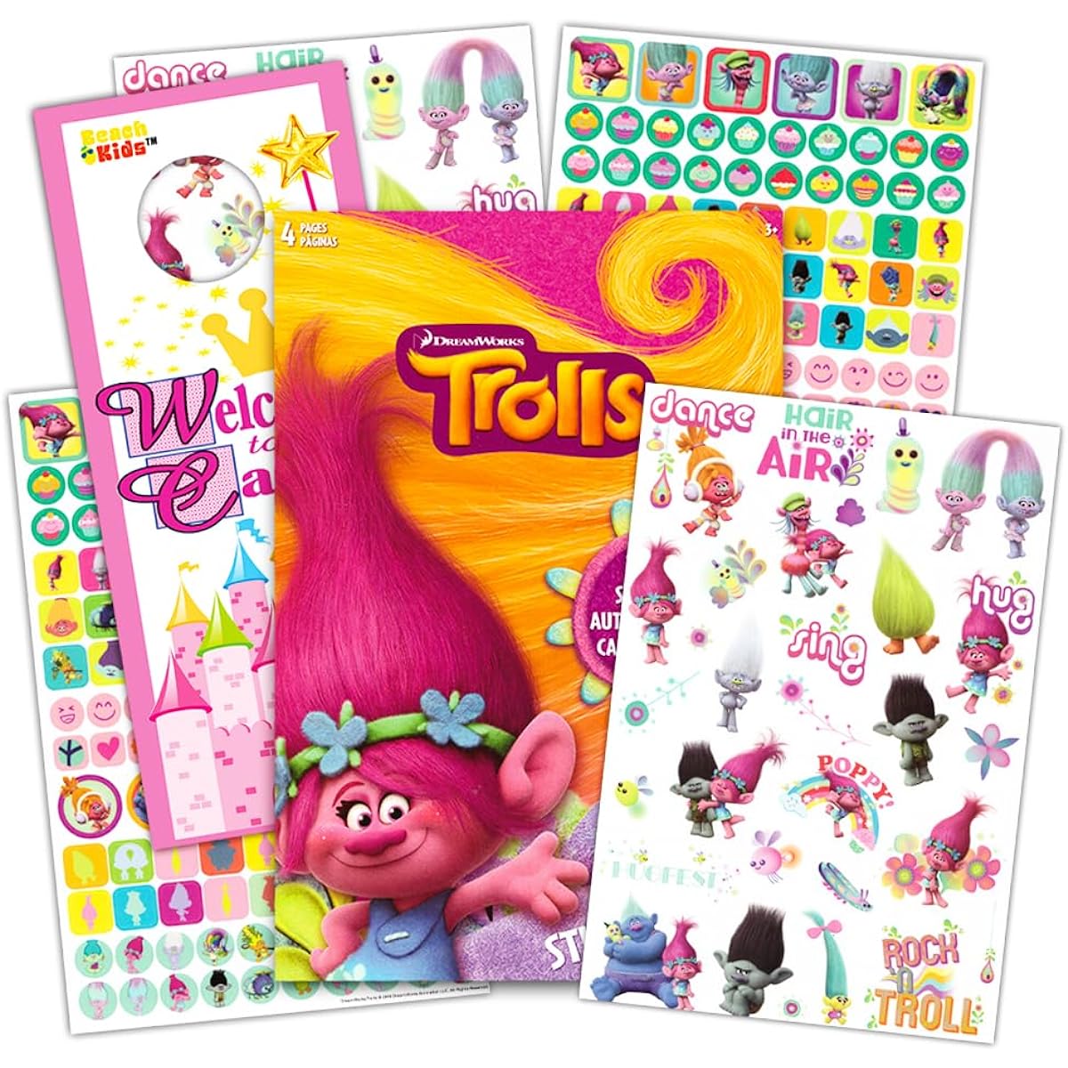 Trolls Stickers with 2 Bonus Licenced Stickers Over 295 Reward Stickers (Poppy, Branch, DJ Suki and Friends)