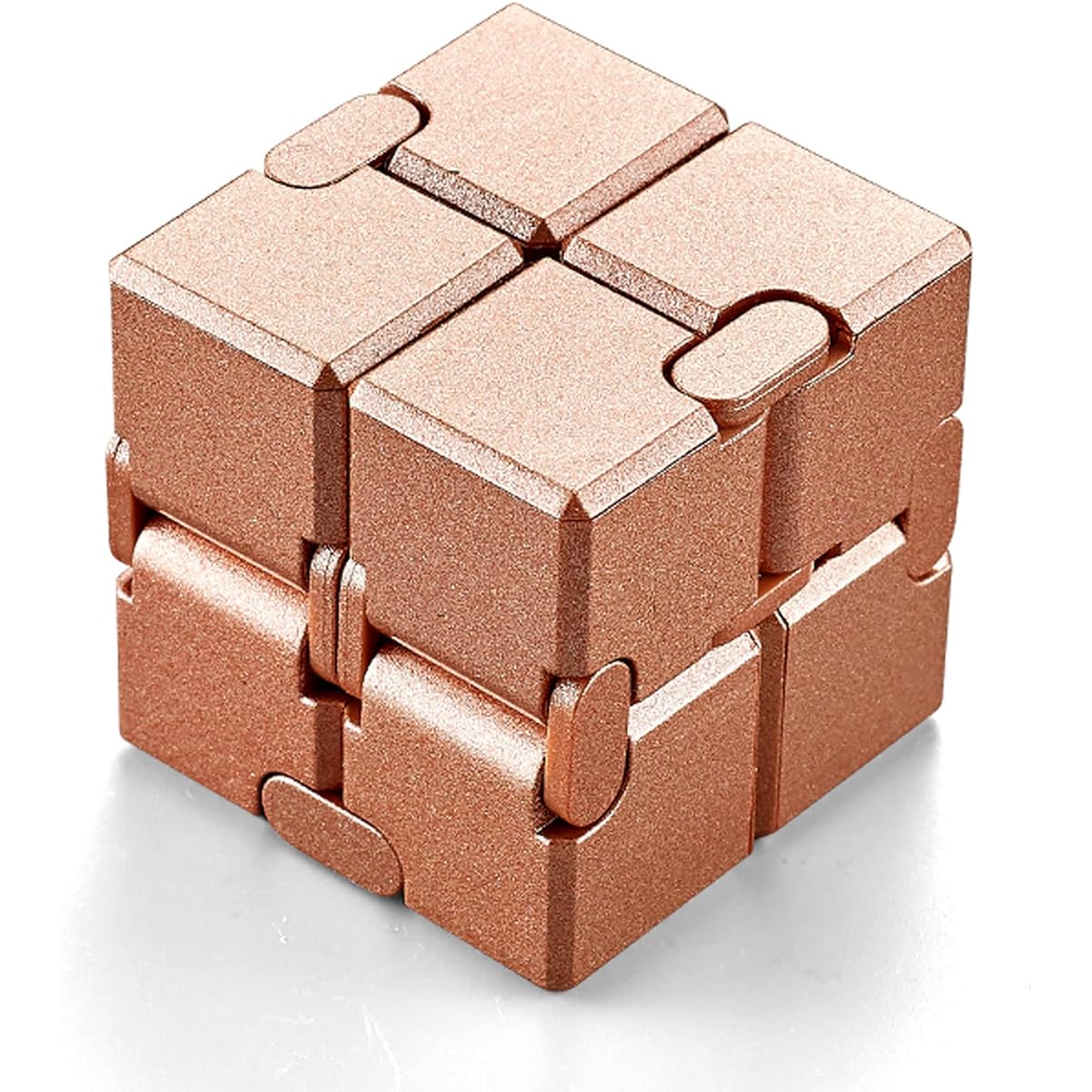 MQZJSHOP Minqi Infinity Cube Fidget Toy Stress and Anxiety Relief Relaxing Handheld Fidget Toy for Adults and Kids Blue/Silver/Rose Gold (Glossy Gold)