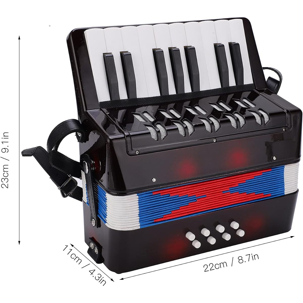 Piano Accordion 17 Keys 8 Bass Beginner Accordion Musical Instrument Hand Keyboard Rhythm Training Spring Instrument