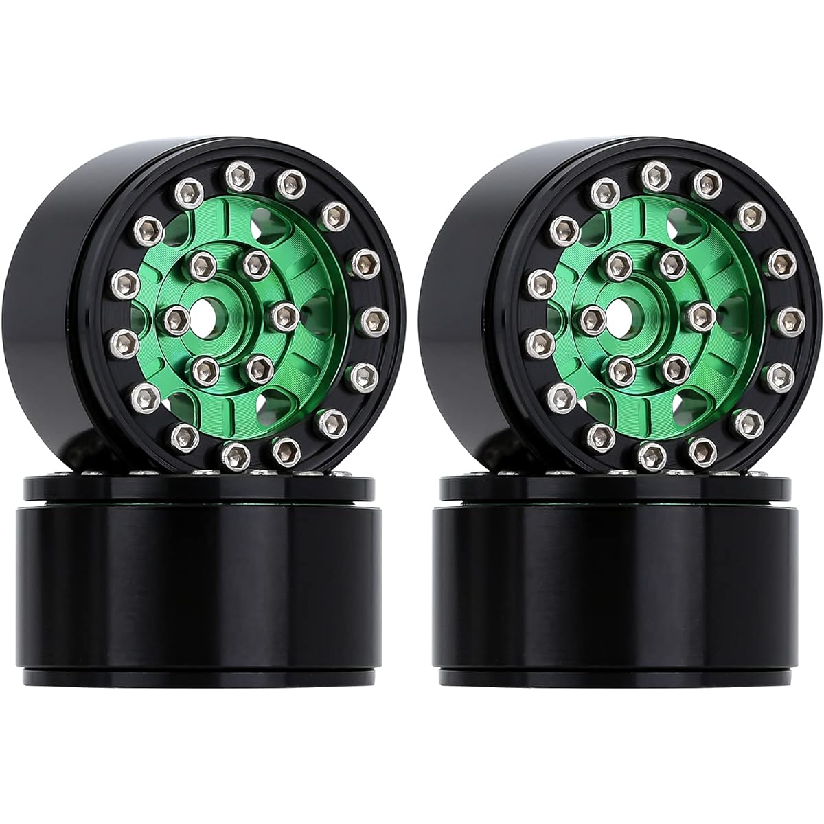 INJORA 1.0 Beadlock Wheel Hub Metal Micro Wheel Rim for 1/18 TRX4M 1/24 RC Crawler