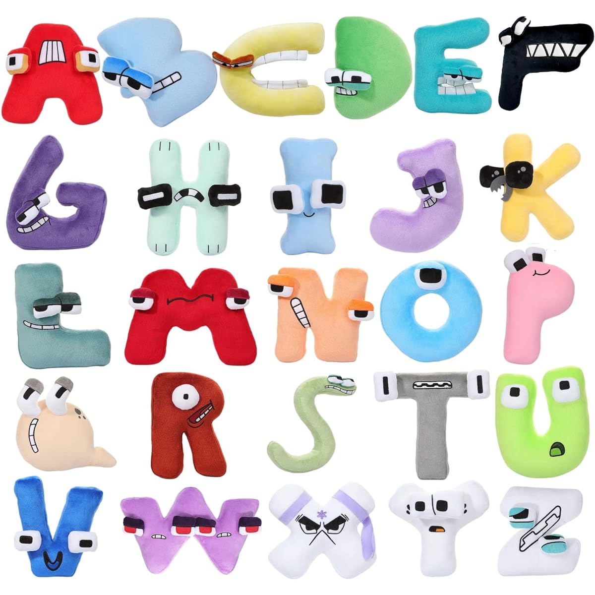 Alphabet Lore Plush Toy, 8" Alphabet Lore Plush Stuffed Animal Doll Toy, Kids Birthday Party Favors, Great Holiday or Birthday Gift (H.)