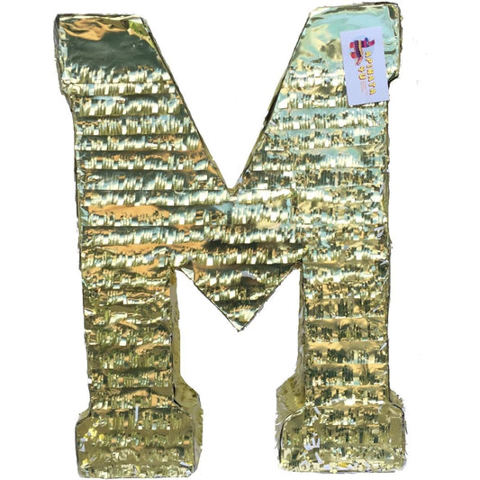 APINATA4U Large Letter M Pinata Gold Color