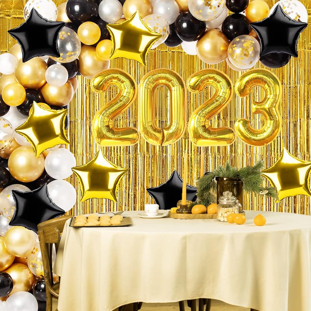 2023 Balloon Arch Kit for New Year's Eve 79 Pieces Gold 2023 Balloon Kit 40 Inch for Party Decorations