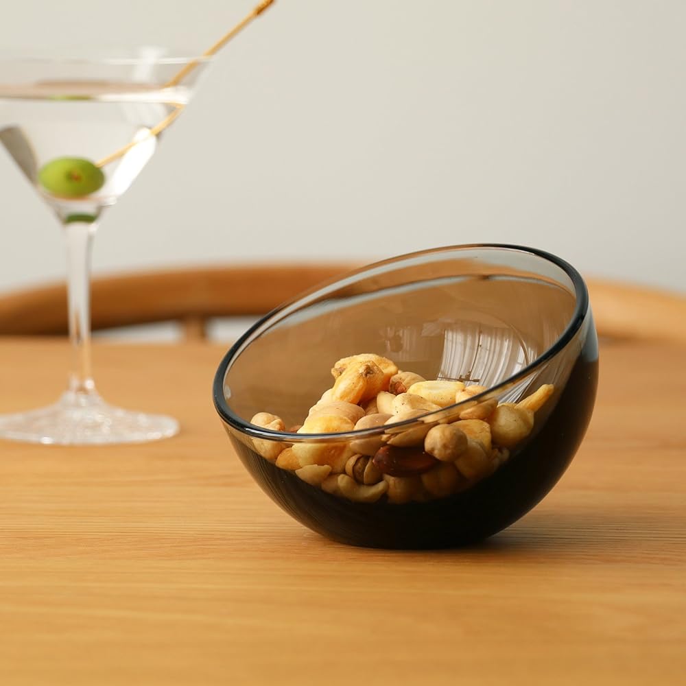 ADERIA La Rochelle Glass Bowl Smoked 6 Piece Salad Tableware Bowl Soup Plate Stylish Glass Dessert Sweets Cereal Deep Plate Small Bowl Medium Bowl Living Alone Cooking Pasta Living for Two Somen Noodles Transparent Kitchen Present Gift Wedding Celebratio