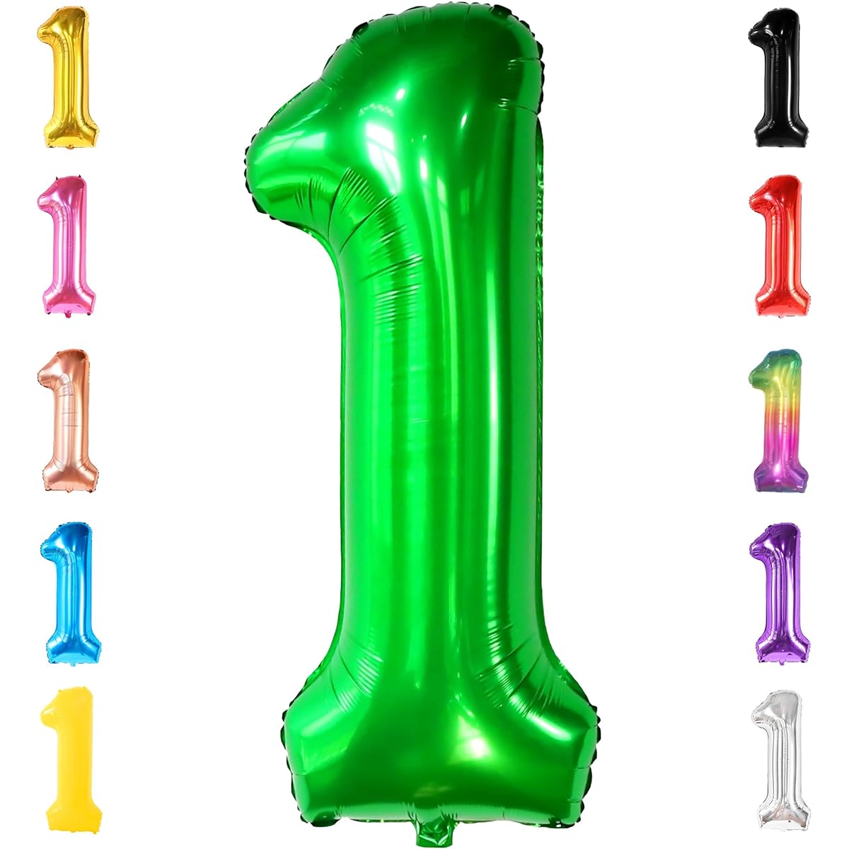 Dark green number 1 foil balloon