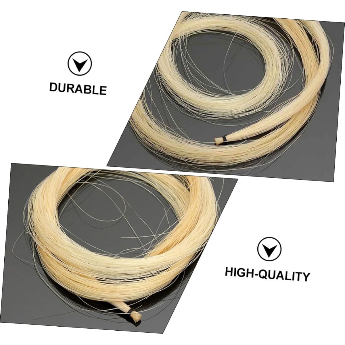 Vaguelly 28pcs Violin Bow Hair Viola Accessories White Horse Tail Hair Natural Student Mongolia