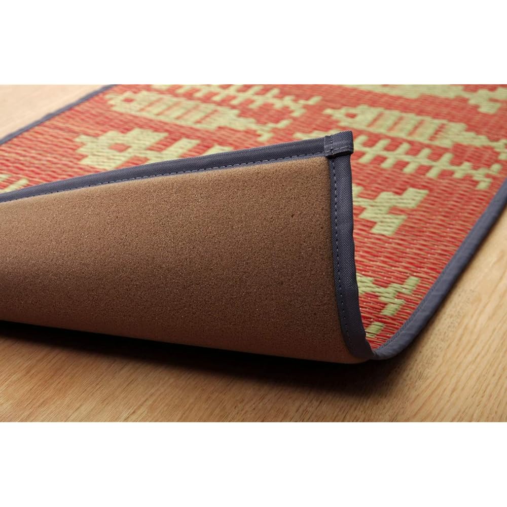 Ikehiko Igusa Tatami Mat Igusa Kitchen Mat Fish Approx. 60 x 240cm Pink Made of domestic rush Non-slip processing Simple design #8240370