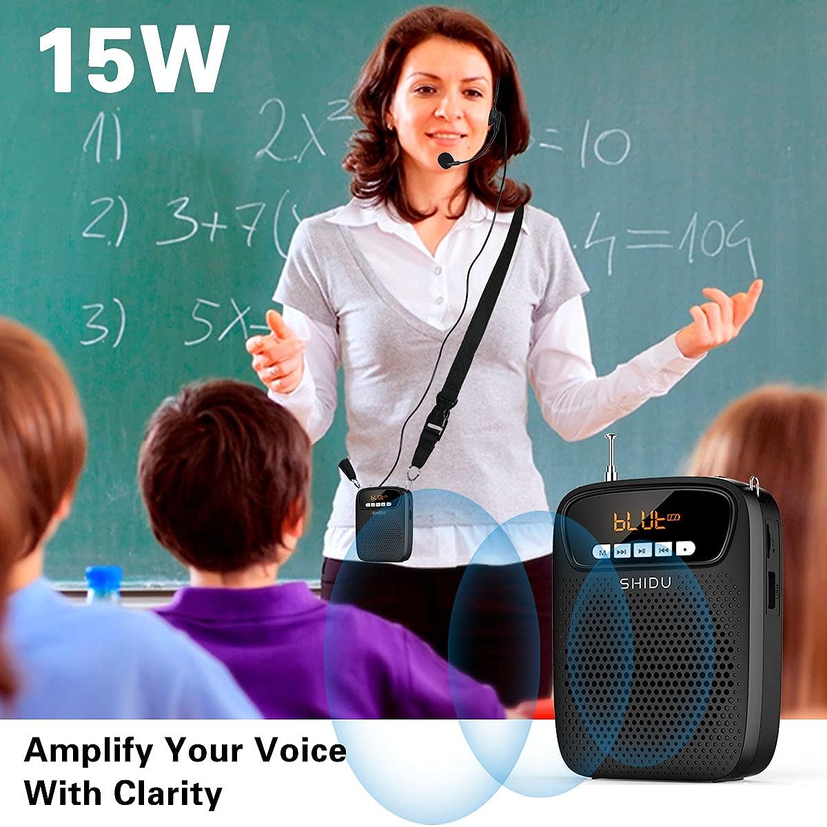 S278 15W Lightweight Portable Rechargeable Mini Voice Amplifier with Headset Mic, Bluetooth/Recording/FM Radio/MP3 Supported for Teachers/Tour Guides, etc.