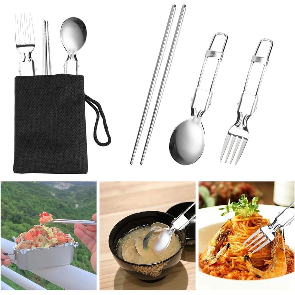 Mestin Pocket Stove, Chopsticks, Spoon, Fork, Badami, 7-Piece Set for Outdoor Use, Made of Aluminum, Deburred, Camping Equipment, For Disaster Semi-Automatic Rice Cooking, Storage Bag Included "Parallel Import Product"