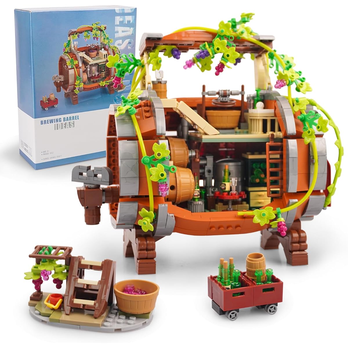 Moc Mini Building Blocks Set for Girls, Creative Noodle Shop Building Toy Kit, 870 Pieces Mini Blocks Street View Model, Ideal Gift for Kids Ages 8-12
