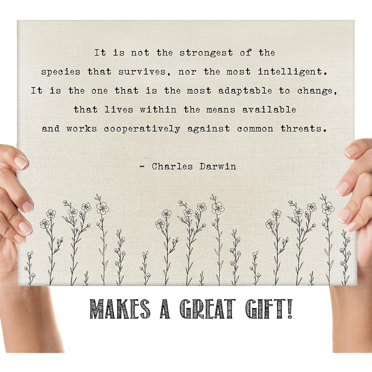 It's the Strongest of the Species That Surviviv.Charles Darwin Quote Motivational Wall Art - Unframed 11 x 14 Print - Inspirational Gift for Family and Friends