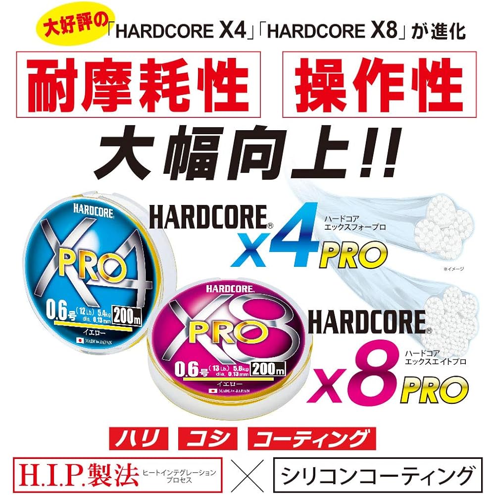 DUEL PE Line Fishing Line HARDCORE X8 PRO Eging [Line Fishing Line Fishing Gear High Strength High Sensitivity]