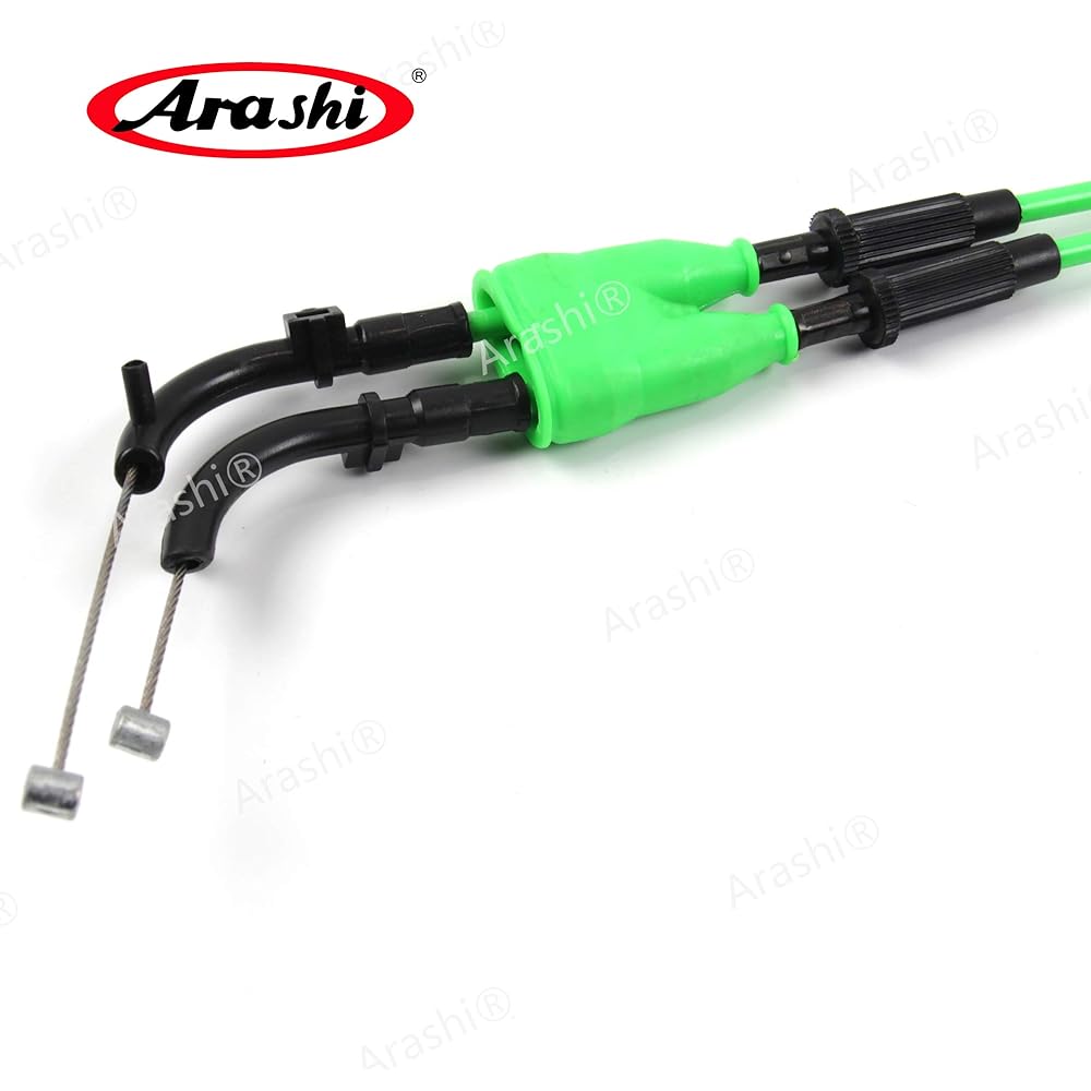 Arashi Throttle Cable and Clutch Cable Compatible with Kawasaki NINJA ZX6R ZX-6R 2009-2016 Motorcycle Replacement Accessories Green
