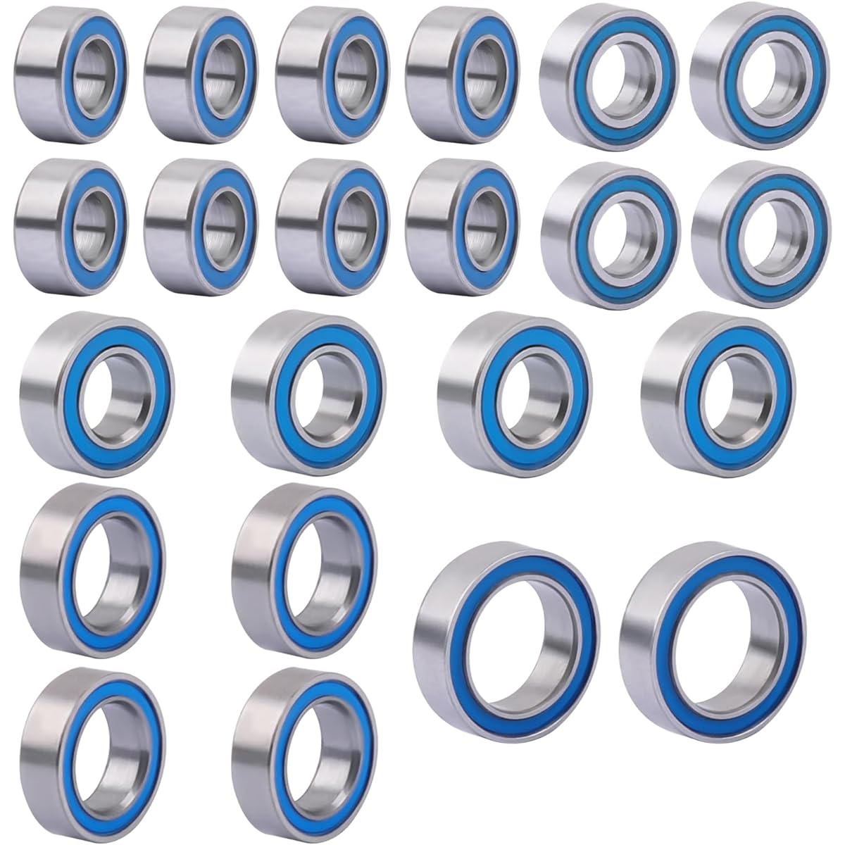 HobbyPark Ball Bearing Set Kit TRX4M 1/18 RC Crawler Upgrade Parts 2RS Double Rubber Seal Roller (22 Pack)