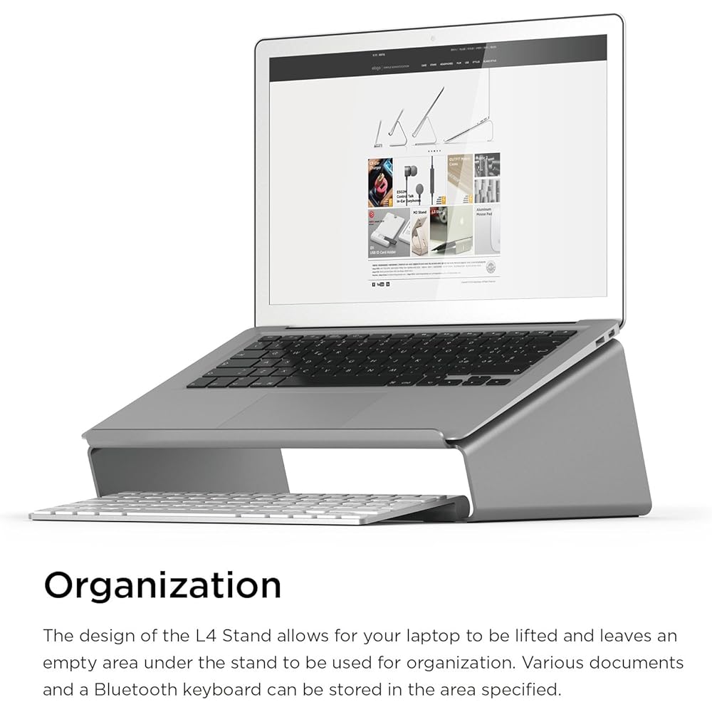 elago L4 STAND Compatible with various Macbooks/laptops, 99% pure aluminum stand, dark gray