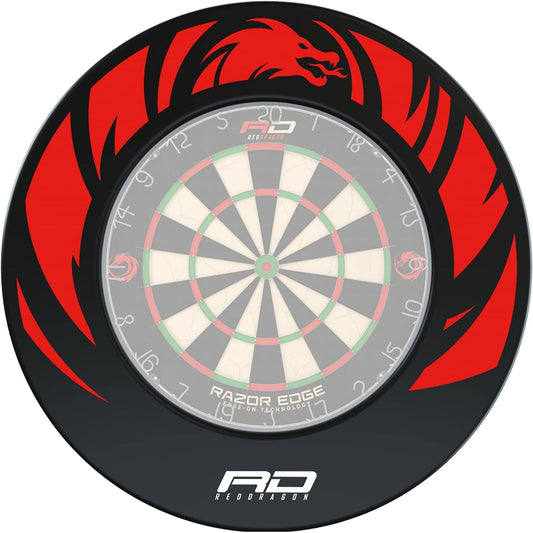 RED DRAGON design dartboard surround.