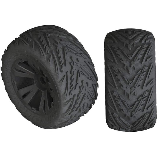ARRMA 1/10 dBoots Minogawa LP Front/Rear 3.8 Pre-Mount Tire 17mm Hex Black (2):4S ARAC9467