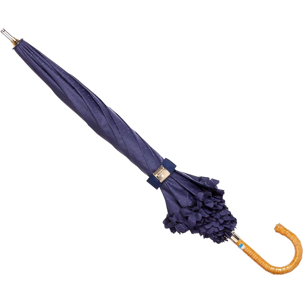 MOONBAT LANVIN en blue Frill Parasol Short Umbrella Parasol Sun and Rain Umbrella Simple Stylish Cute Heat Shielding/Blackout Women's Blue
