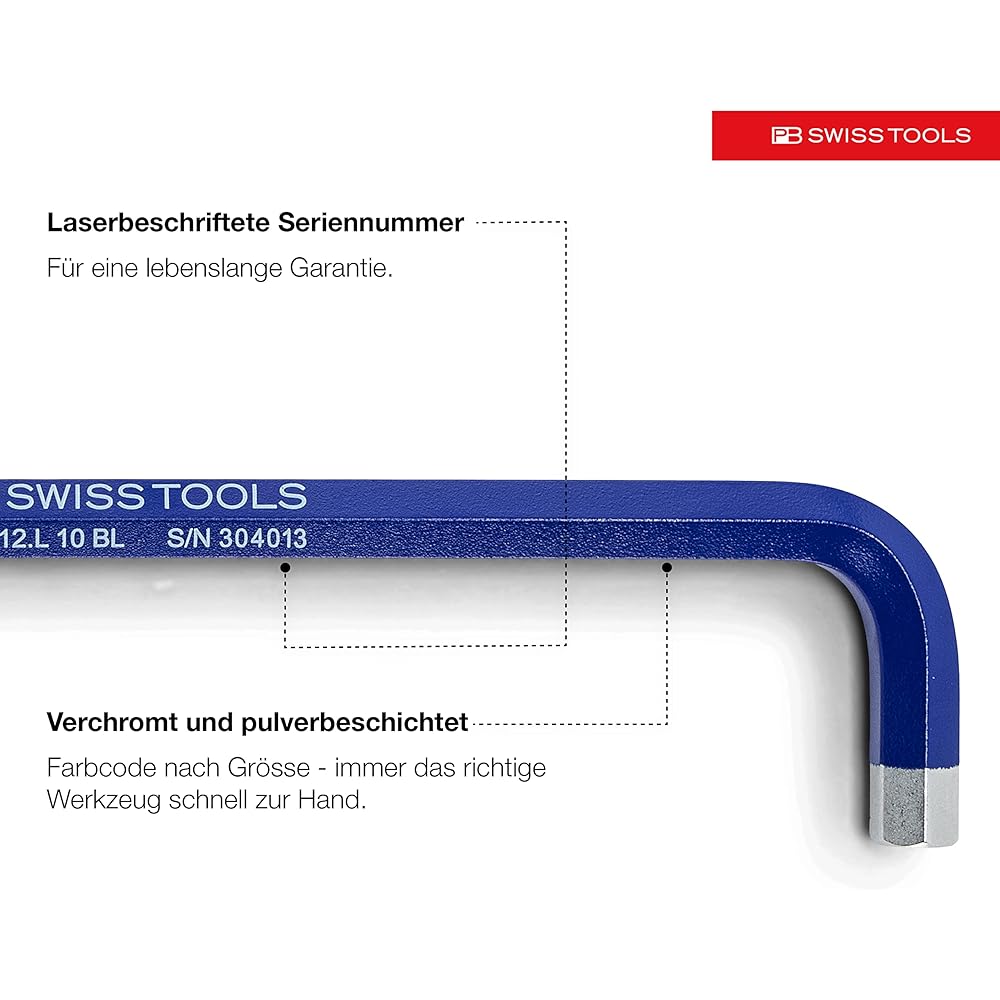 PB SWISS TOOLS PB Long hex wrench set with ball 212LH-6RB