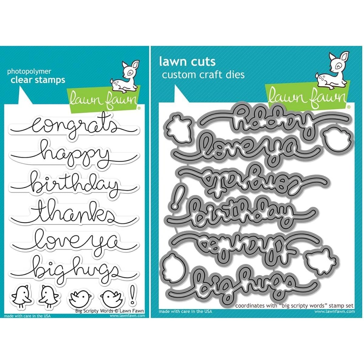 Lawn Fawn Big Scripty Words Stamp (LF1171) and Die (LF1172) Set