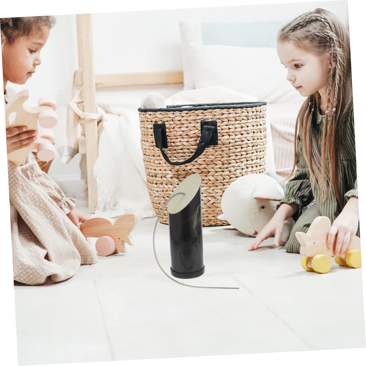 VICASKY 5pcs Rattle Thunder Drum Stadium Thunder Simulation Toy Montessori Rain Stick Drum Toy Teaching Material for Baby Wood, Metal Spring Puzzle