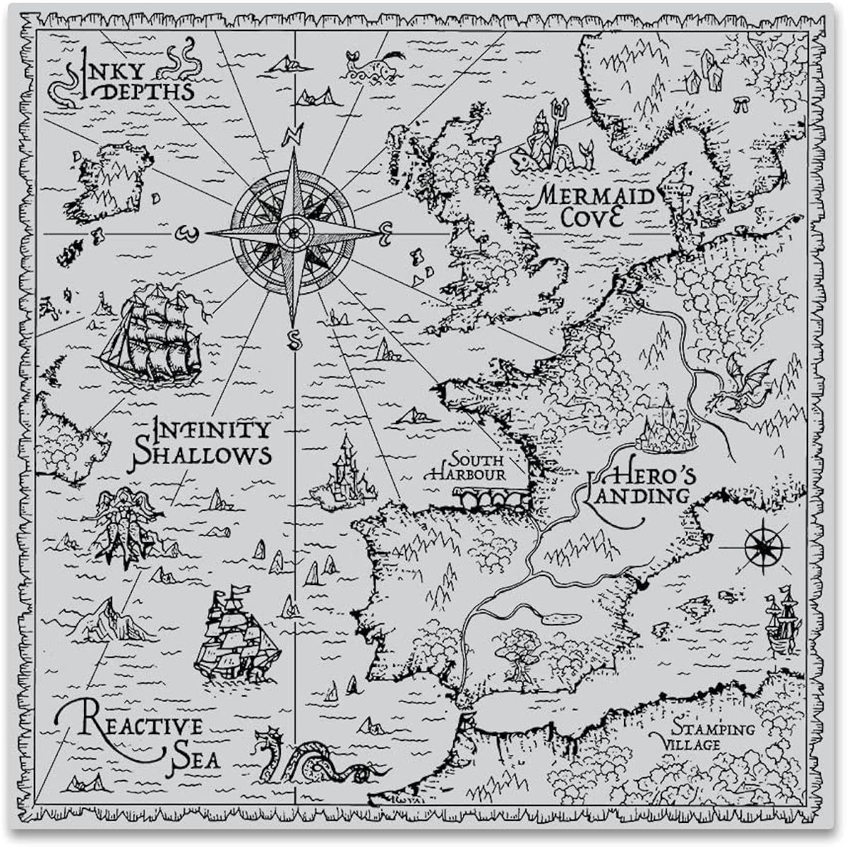 Hero Arts CG884 Bold Print Antique Hero Map
