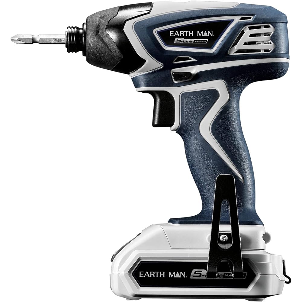Takagi EARTH MAN S-Link 14.4V Rechargeable Impact Driver IDR-144LiB Battery Pack 1 Piece with Charger Screw Tightening Tightening Loosening Drilling Impact Mechanism LED Light Continuously Variable Speed Forward/Reverse Switching Brake Included Cordles