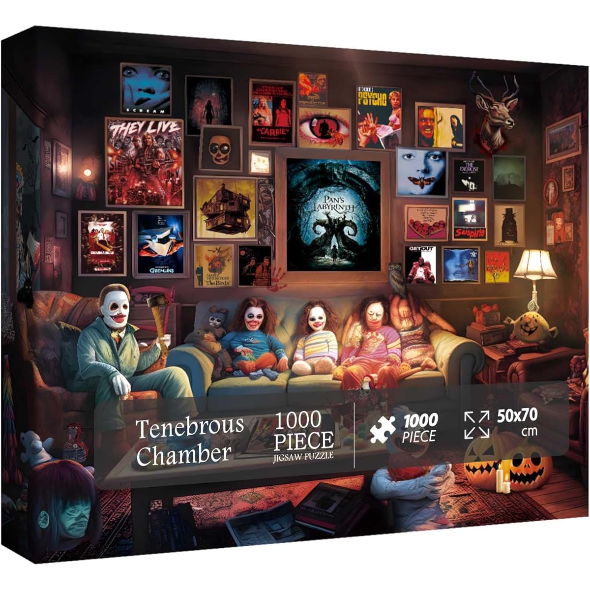 BBOLDIN Halloween Horror 1000 Piece Puzzle for Adults Cardboard 27.5 x 19.75 inches Movie Night Decorations