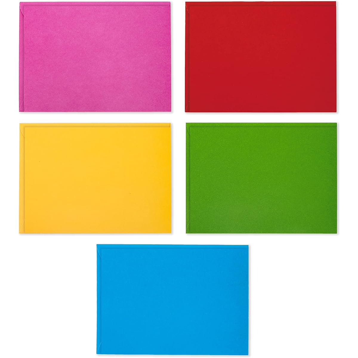 Hallmark Blank Card Assortment, Plain (200 Note Cards, Blue, Green, Yellow, Red, Pink)