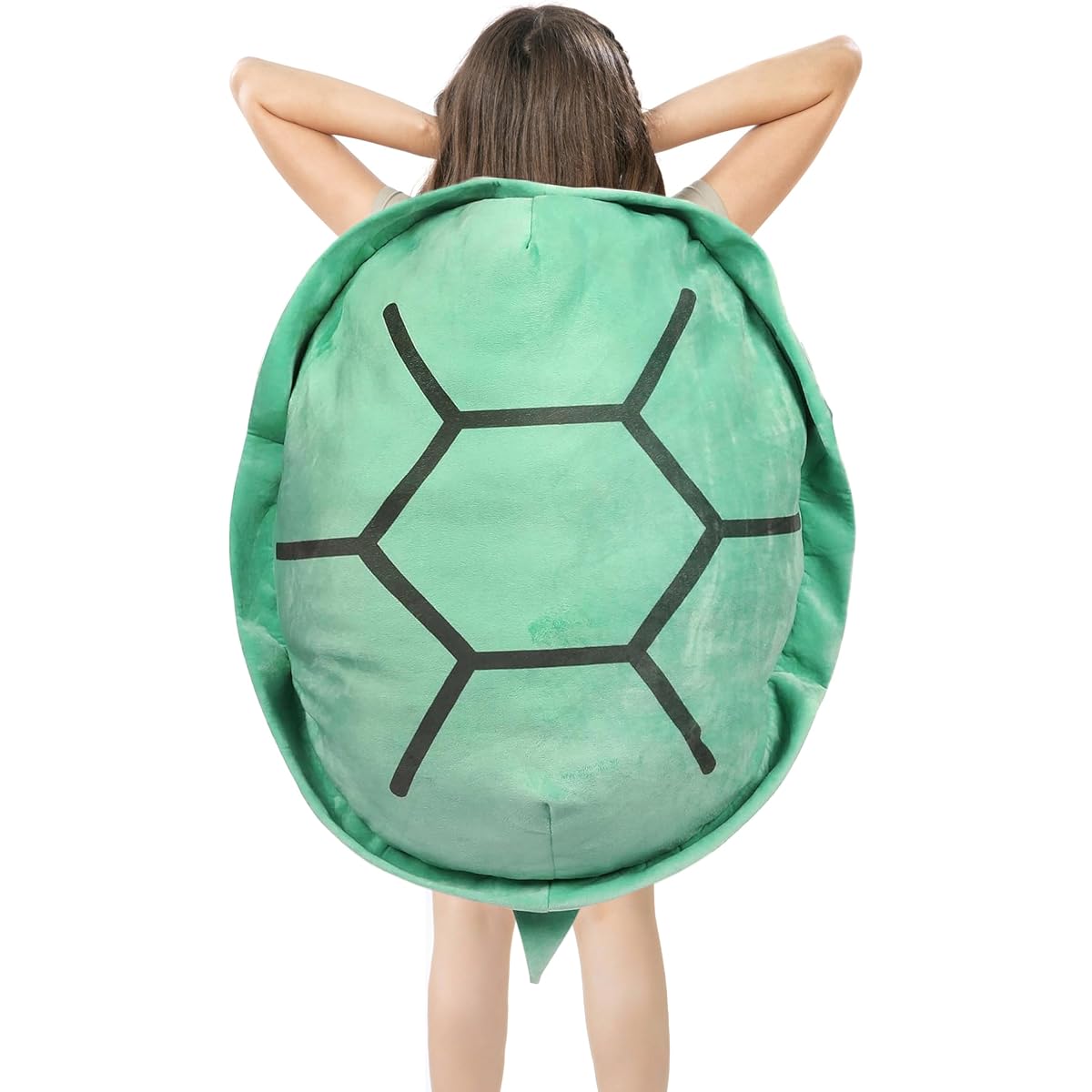 Rruonshully 40 Inch Wearable Turtle Shell Pillow Tortoiseshell Plush Turtle Plush Dress Up Cushion Christmas Halloween Costume for Adults, Green