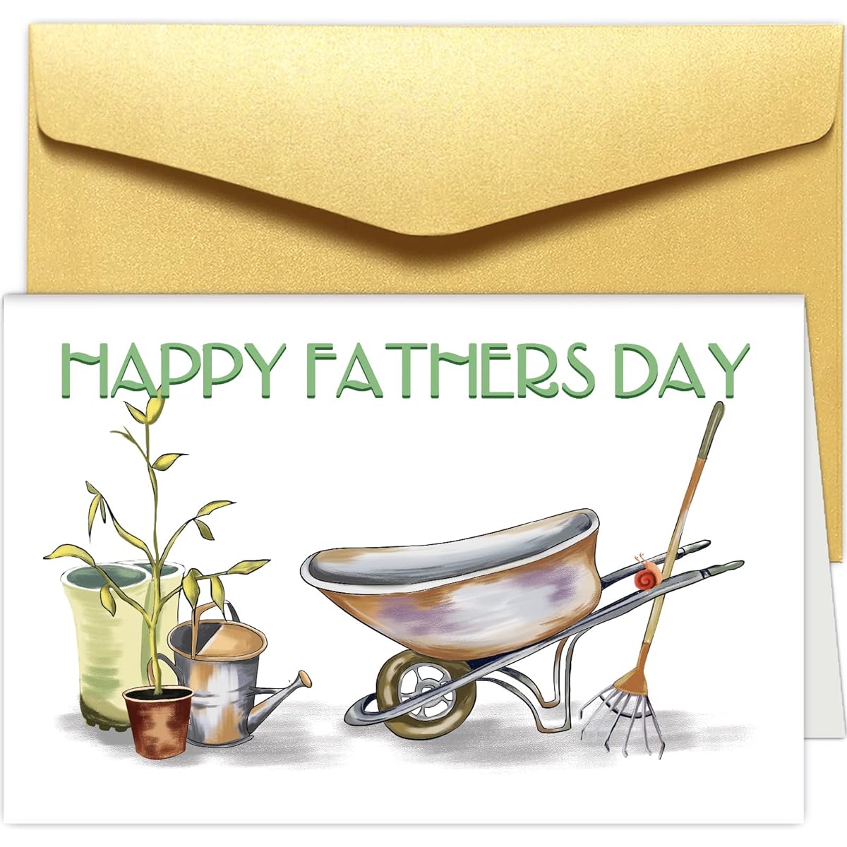 Happy Father's Day Greeting Cards Gardening Father's Day Cards Gardening Dad Cards Father's Day Cards Father's Day Cards for Him Wheelbarrow Wellies Flower Pots