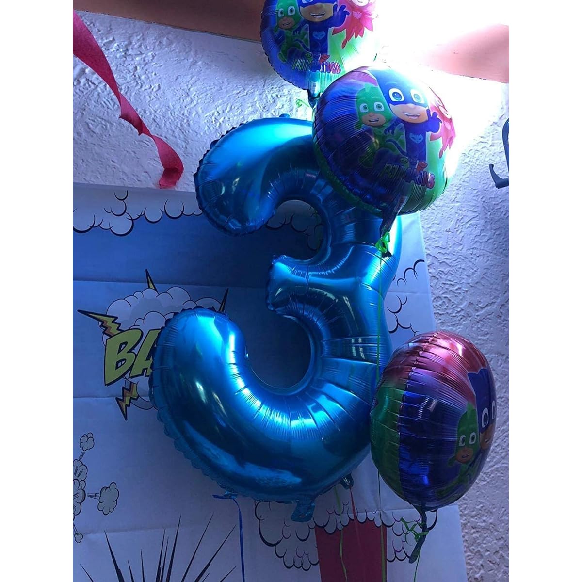 Tellpet Number 3 Balloon, 3rd Birthday Party Decorations for Kids Boys, Sapphire Blue, 40 Inch