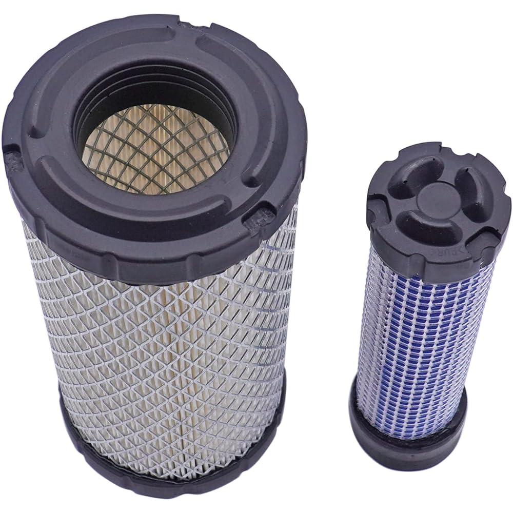 Inner & Outer Air Filter Set M113621 M123378 Air Filter Element Compatible with 1023E 1026R 1200 1720 1725 2030A 2210 2500 Replacement for Kawasaki 11013-7029 11013-7048