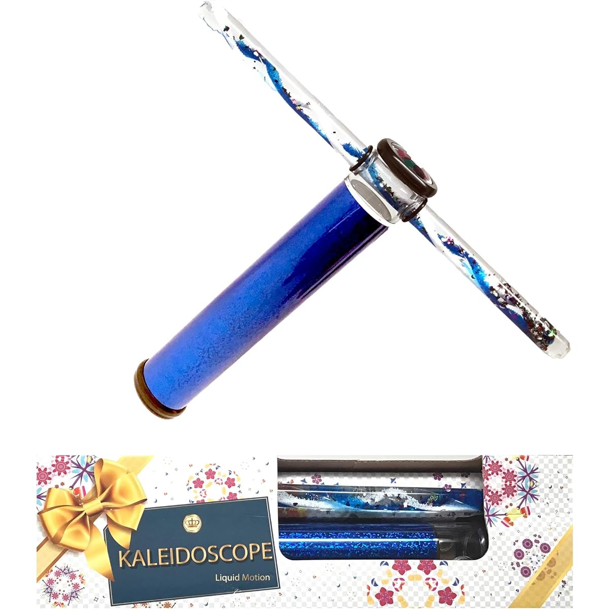 Star Magic Continuous Motion Kaleidoscope Liquid Motion Kaleidoscope Liquid Glitter Filled Wand Kaleidoscope 9 Inch PAT-3215VAR