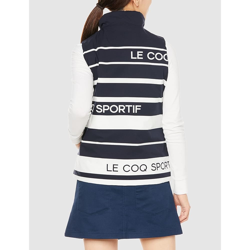 [Le Coq Sportif] 22 Fall/Winter Model Golf Outer Vest Active Heat Retention Water Repellent Heat Navi Border Pattern Women's