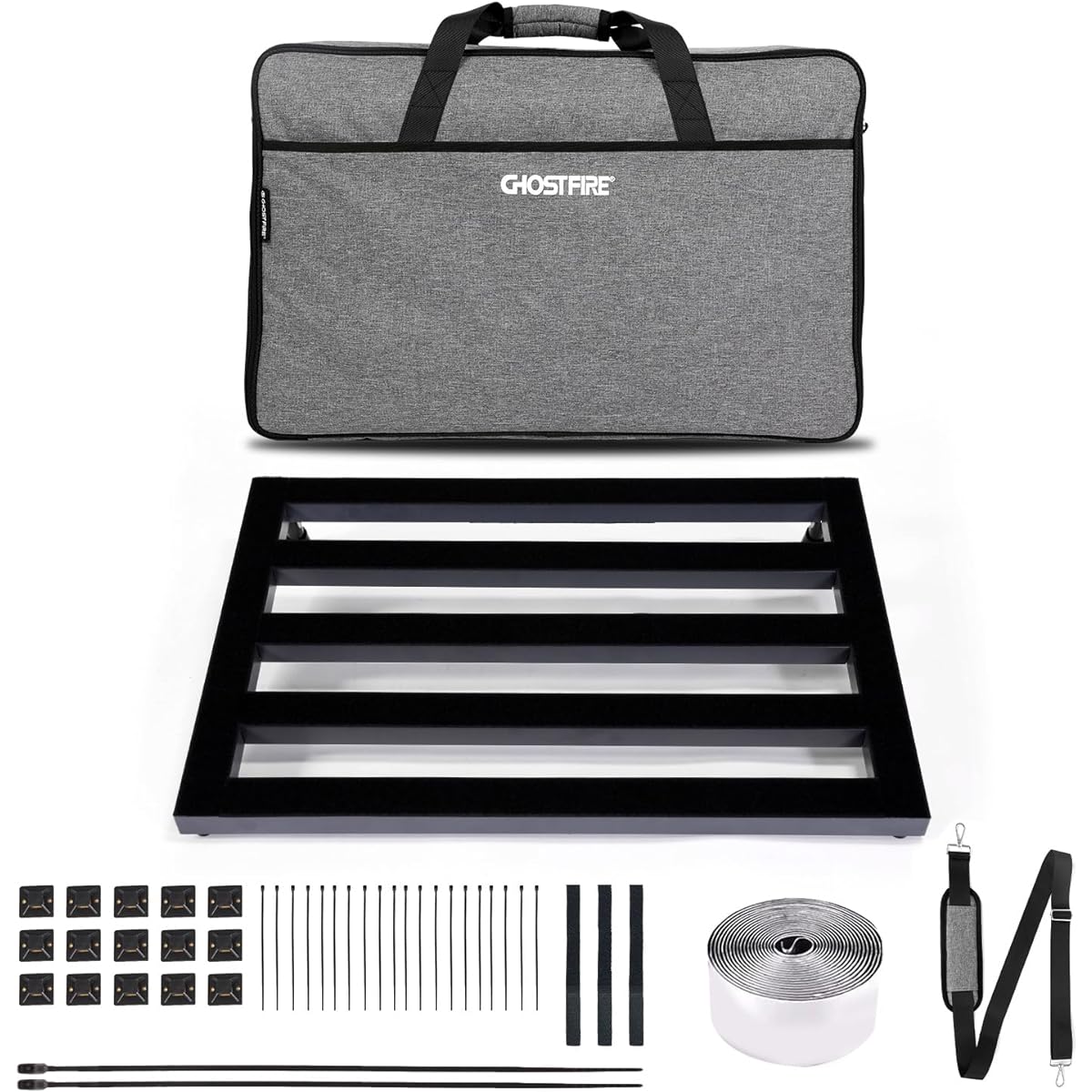 Ghost Fire Guitar Pedal Board Aluminum Alloy Super light Effect Pedalboard with Carry Bag,SPL-06 (23.6''x15.7'')