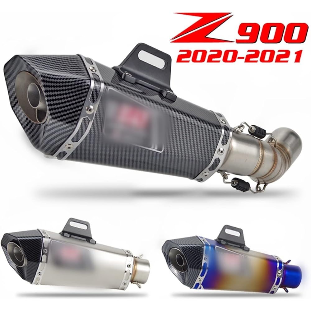 Slip-on Motorcycle Exhaust Middle Link Pipe Yoshimura Escape Muffler DB Killer Replacement Upgrade Accessory for Kawasaki Z900 2020-2021 (Color: F)