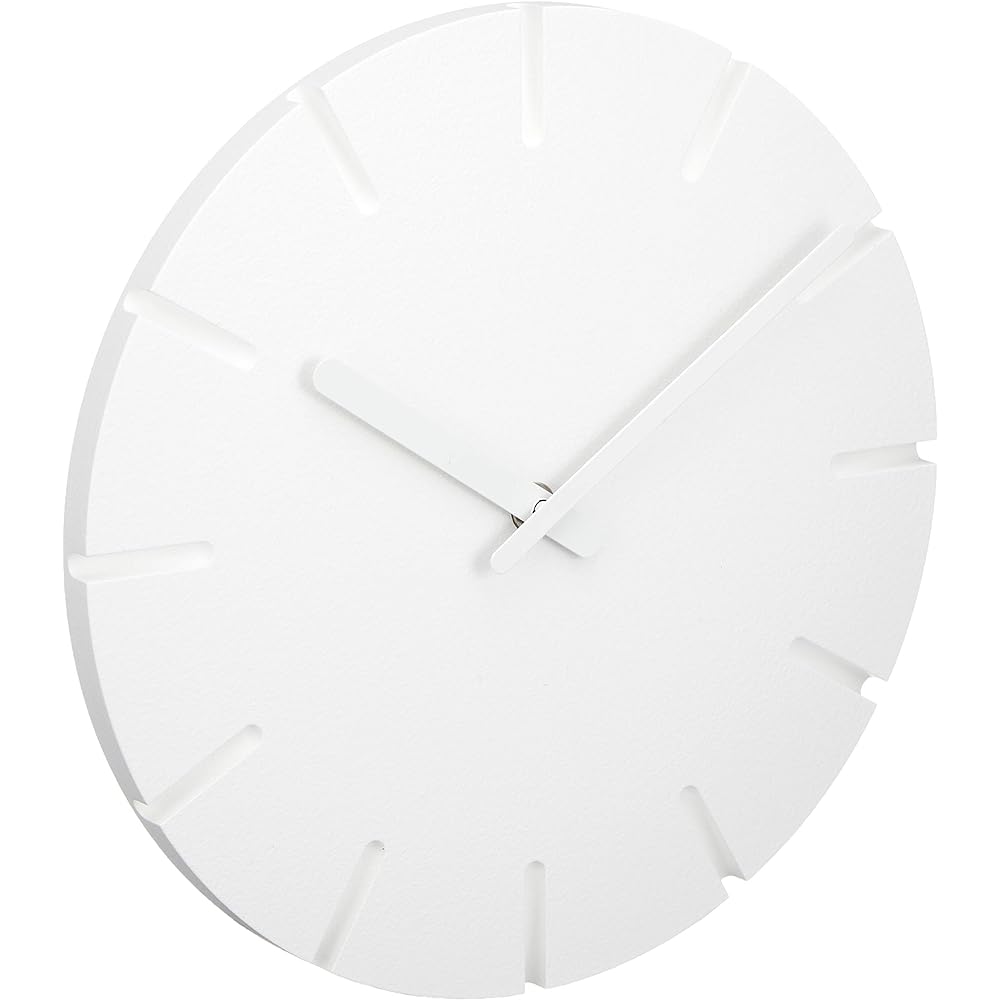 Lemnos Wall Clock Analog Carved Line White CARVED line NTL10-04C Lemnos