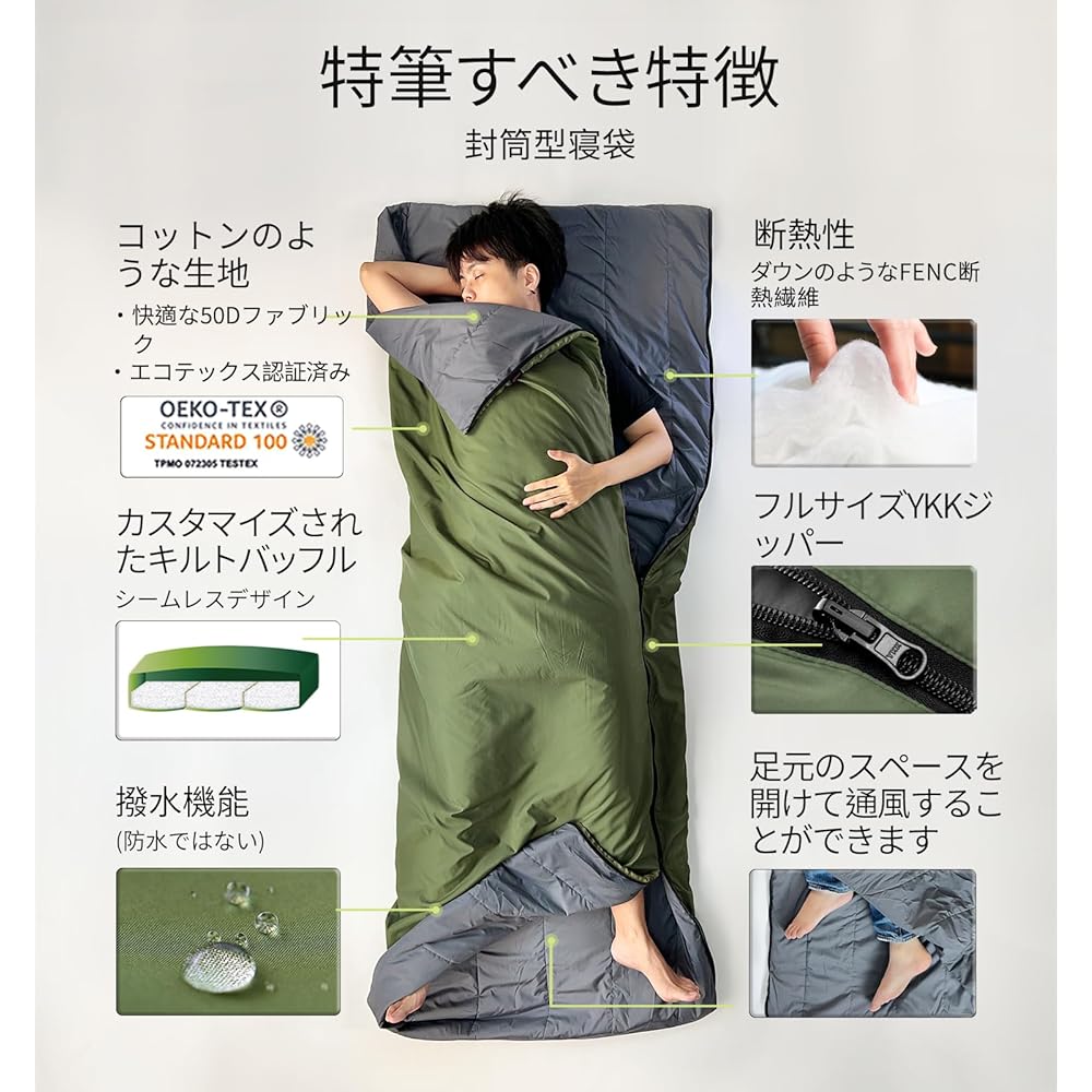 Litume Unisex-Adult Combinationable Lightweight Packable Sleeping Bag Adult Double Sleeping Bag 1.5lb/720g 10°C-20°C/50°F-68°F Summer Backpacking Sleeping Bag Small and Stuff Sack Compact for Camping Hiking