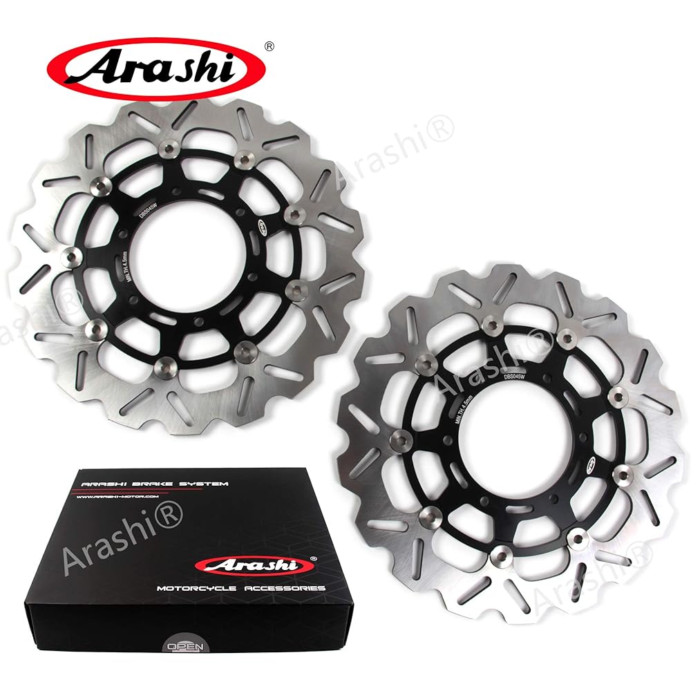 Arashi Front and Rear Brake Disc Rotor for Suzuki GSX-R750 GSXR750 GSXR 750 K8 K9 2008-2017 Motorcycle Replacement Accessories Gold 2009 2010 2011 2012 2013 2014 2015 2016